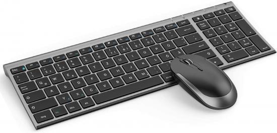 Jelly Comb Kabellos 2.4G Tastatur(BATT/Short) und Maus(AKKU) Set grau